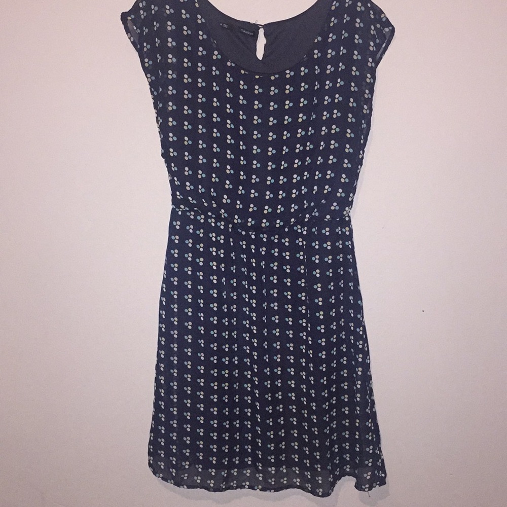 Navy blue polka dot dress